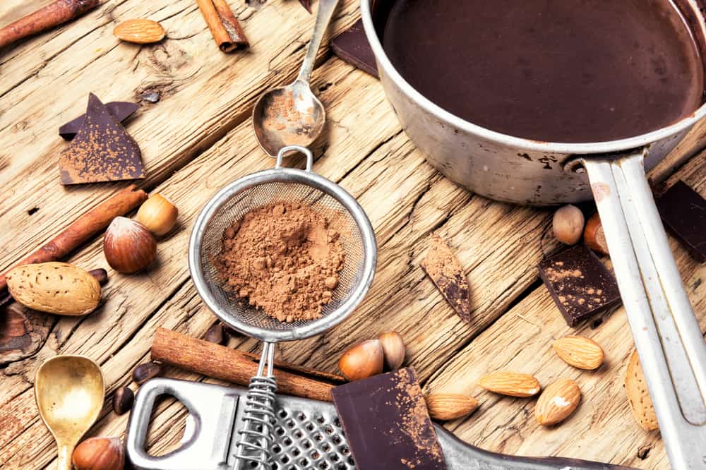  Melting chocolate in a metal bowl