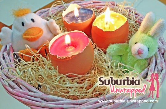 Easy Easter Craft egg shell candles