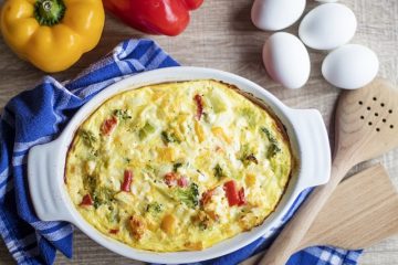 breakfast casserole with eggs and vegetables