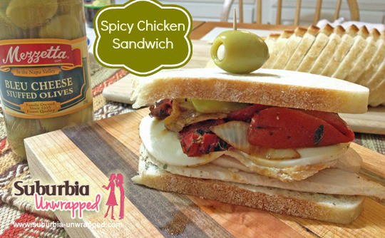 spicy chicken sandwich with banner