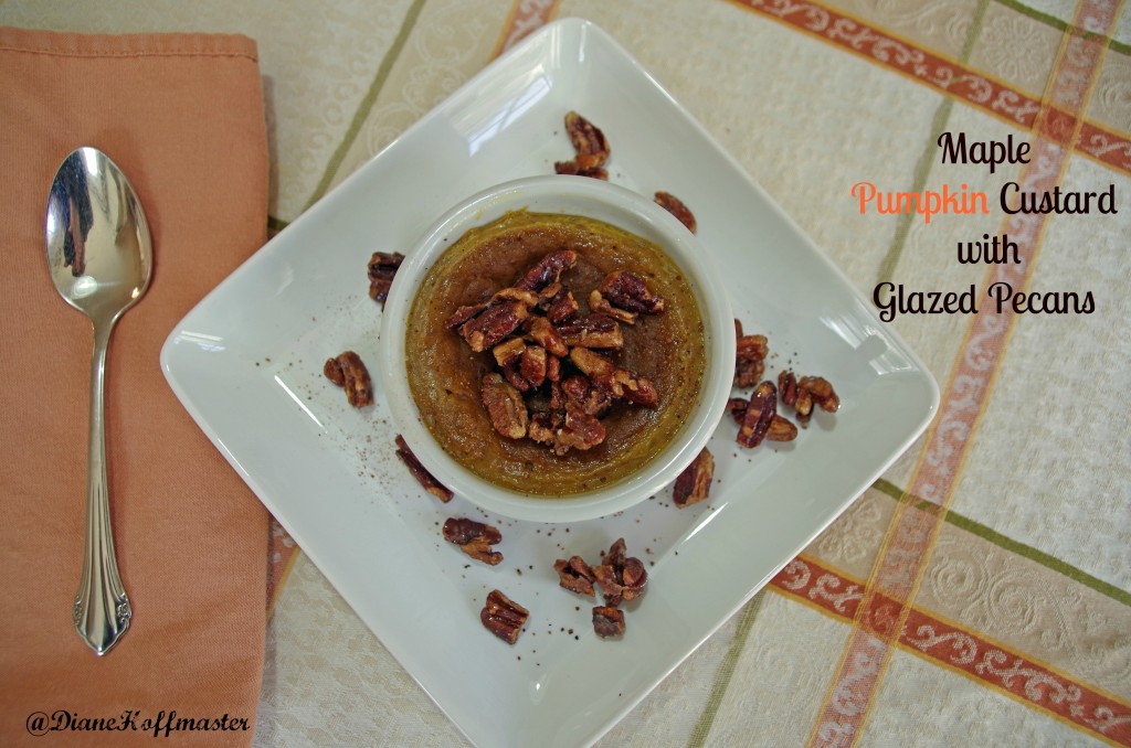 Maple Pumpkin Custard with Glazed Pecans