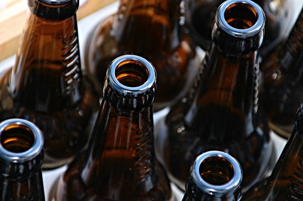 empty beer bottles