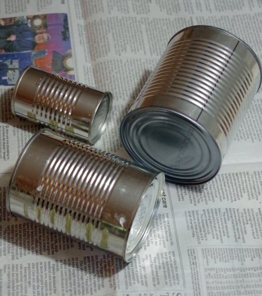 Tin cans for fall craft