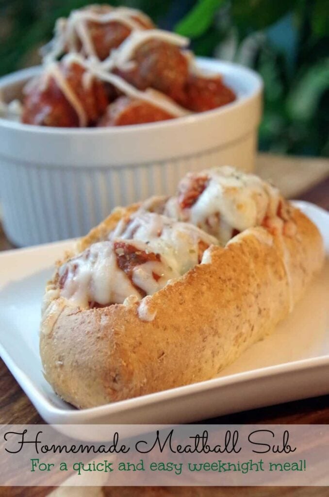 Easy Homemade Meatball Sub Recipe  makes a quick and delicious weeknight dinner idea