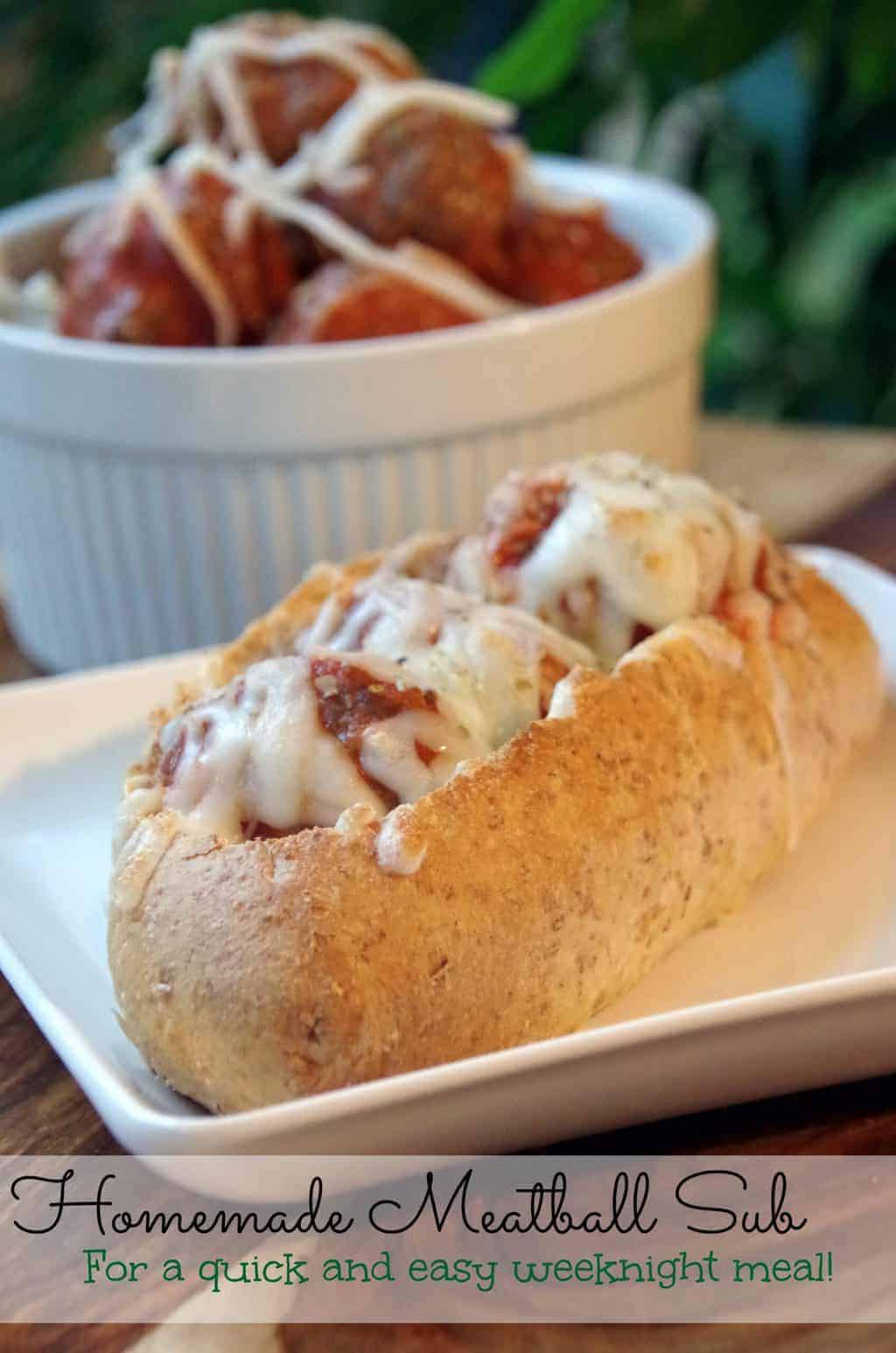 Easy Homemade Meatball Sub Recipe makes a quick and delicious weeknight dinner idea