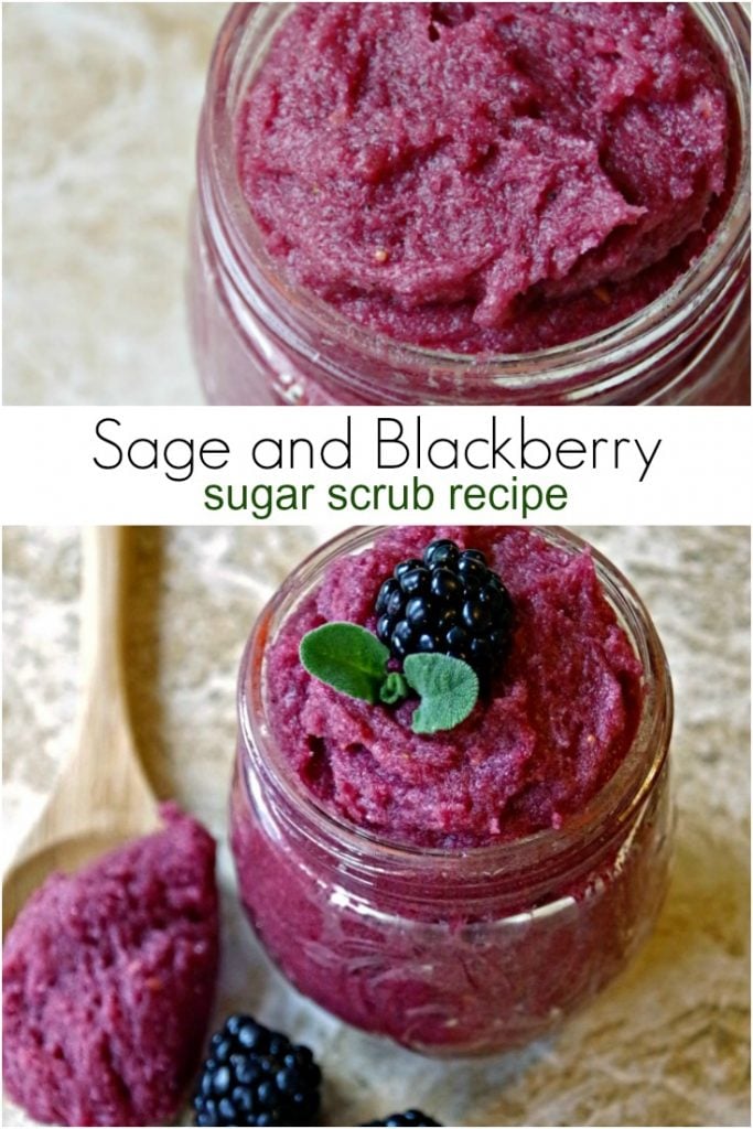 Easy Sugar Scrub Recipe with Sage and Blackberries