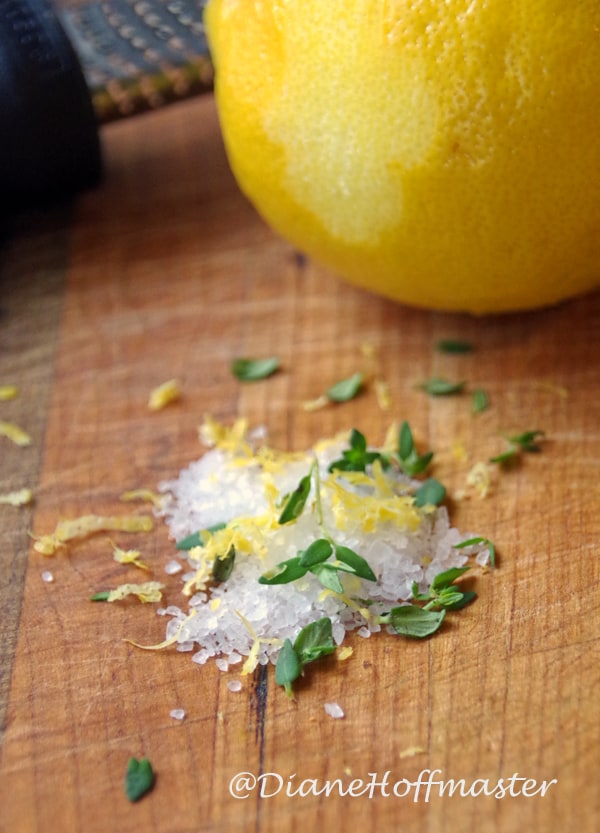 Lemon and Thyme Salt Recipe and how to make infused sea salt.
