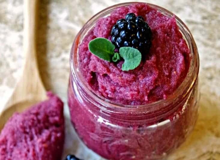 Blackberry sugar scrub recipe with sage