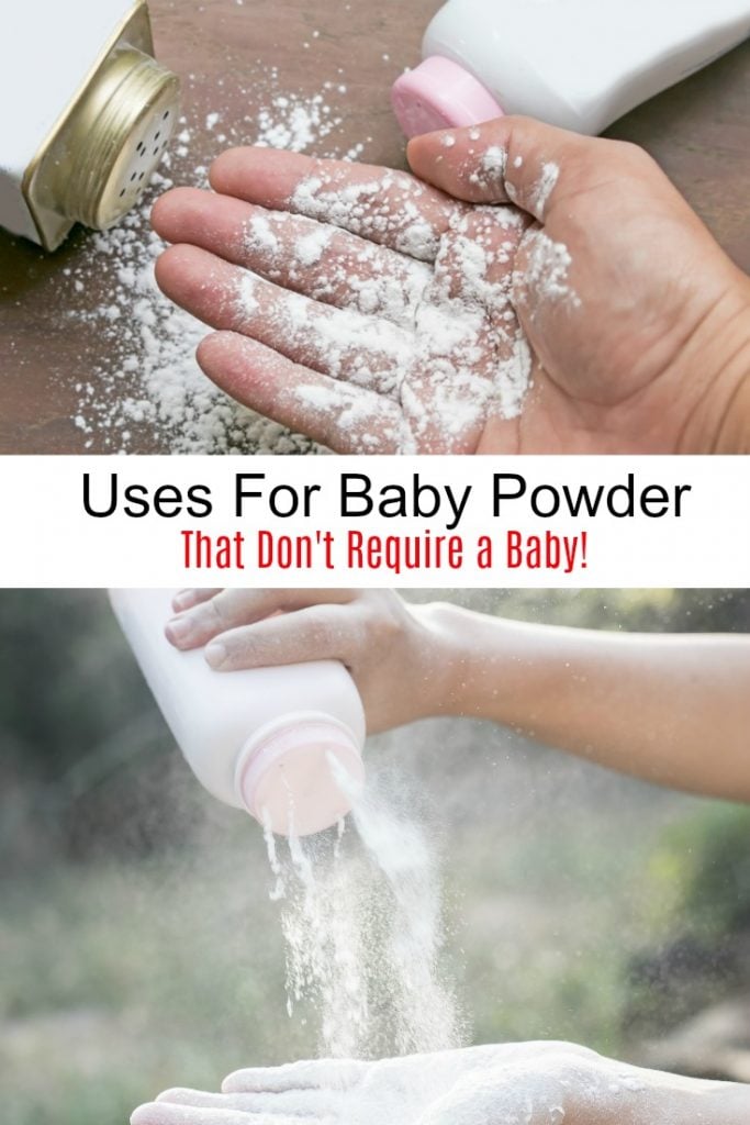 baby powder on a hand