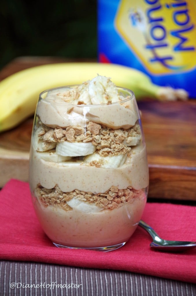 Peanut Butter and Banana Healthy Parfait Recipe with Honey Maid Graham Crackers Small