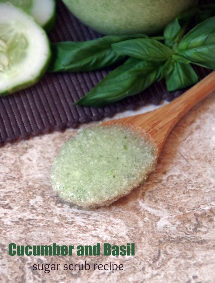 Cucumber Basil Sugar Scrub Recipe for Dry Skin