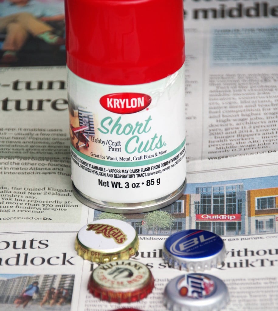 Make Bottle Cap Magnet Lady Bugs