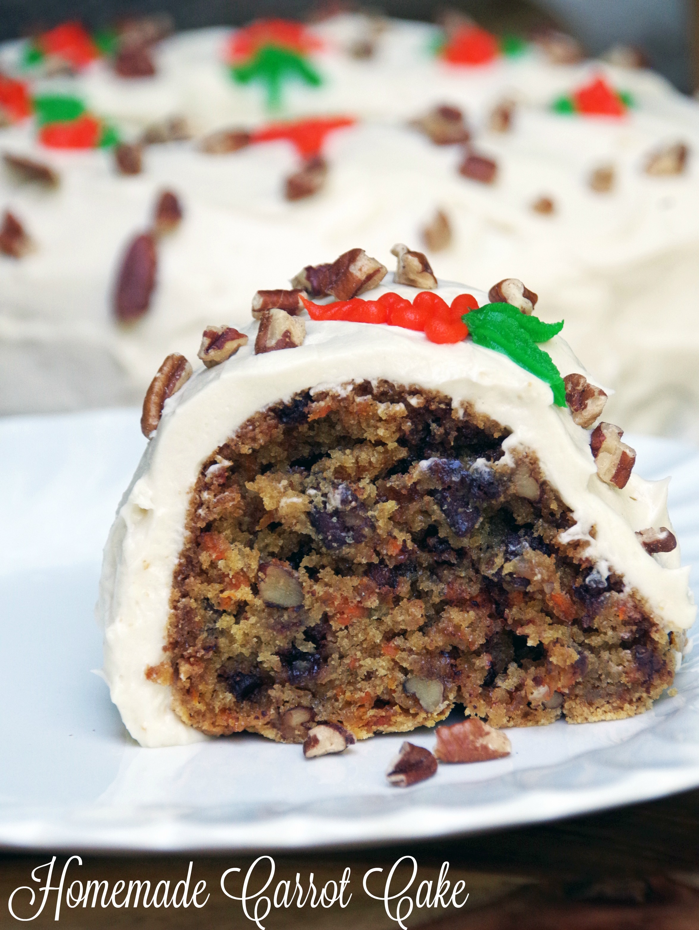 Homemade Carrot Cake from Scratch with Chocolate Chips 2