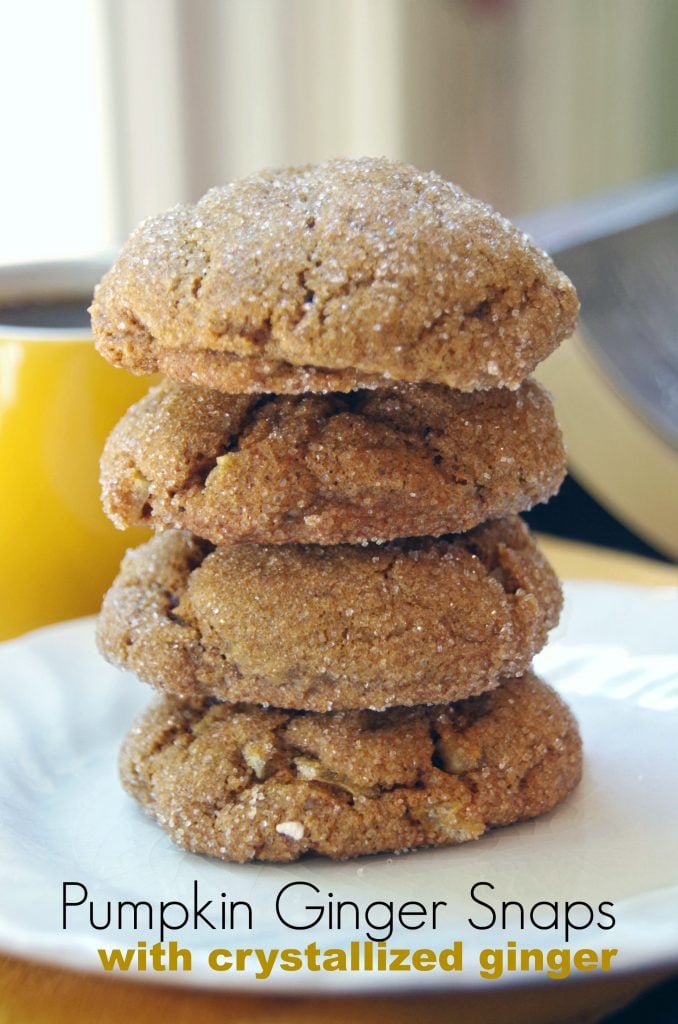 Pumpkin Ginger Snaps with Crystallized Ginger