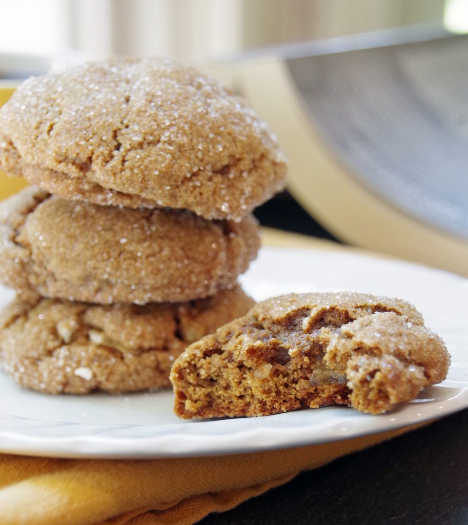 Pumpkin Ginger Snaps with Crystallized Ginger