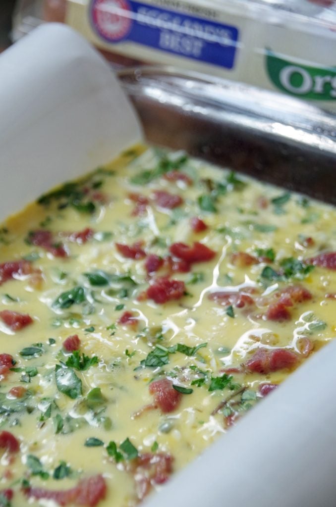 Ham and Cheddar Frittata Squares Recipe with Fresh Herbs