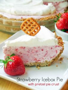 Easy Strawberry Icebox Pie Recipe with Pretzel Pie Crust