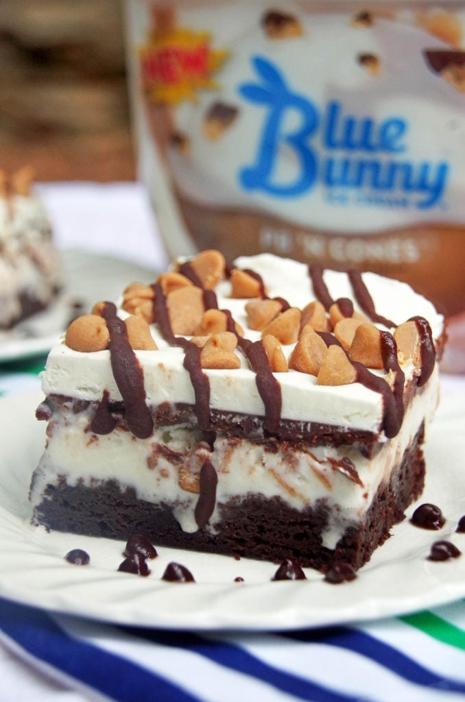 Decadent Peanut Butter Brownie Ice Cream Cake Recipe