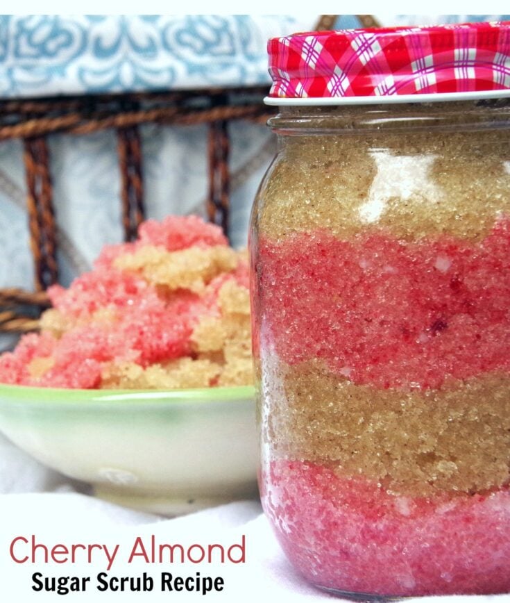 Cherry Almond Easy Sugar Scrub Recipe for Body