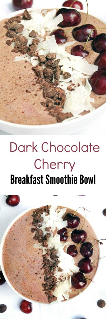 Dark Chocolate Cherry Breakfast Smoothie Bowl Recipe 