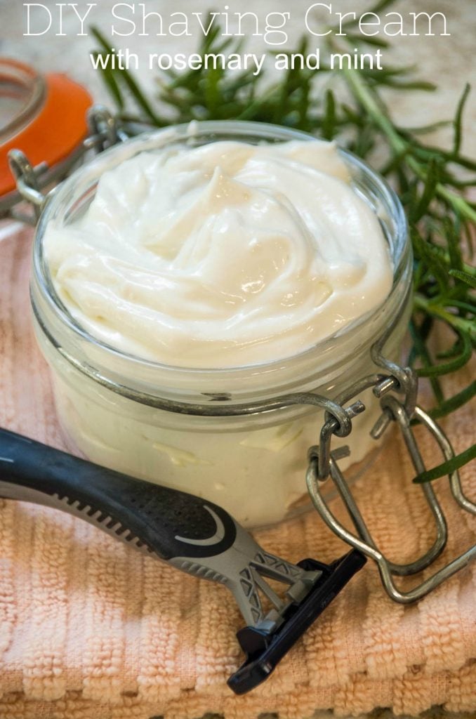 DIY Homemade Shaving Cream Recipe with Rosemary and Mint 