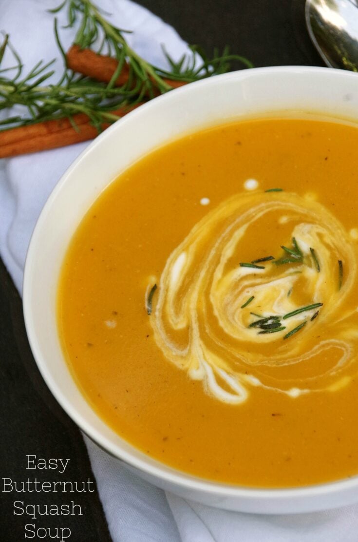 Easy Butternut Squash Soup Recipe with Apples and Cinnamon