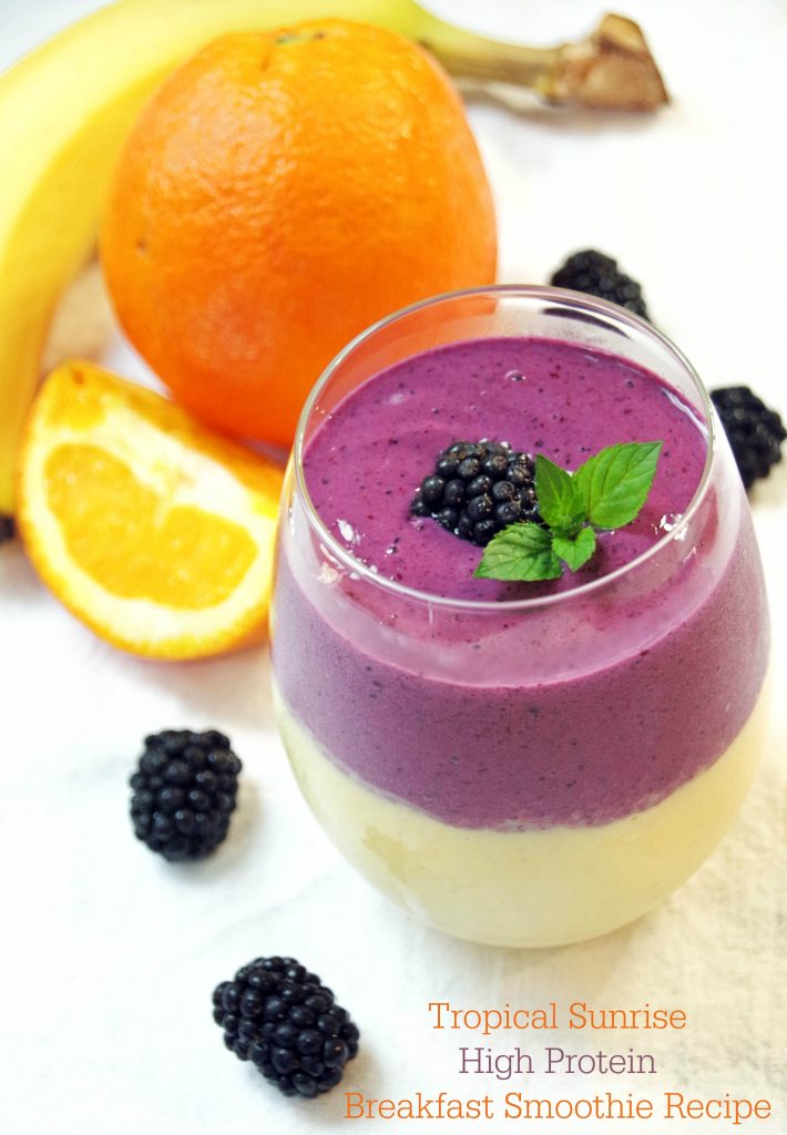 Tropical Sunrise High Protein Breakfast Smoothie Recipe