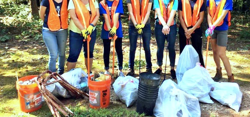 Having Fun at the Yellow River Trash Bash River Cleanup Day