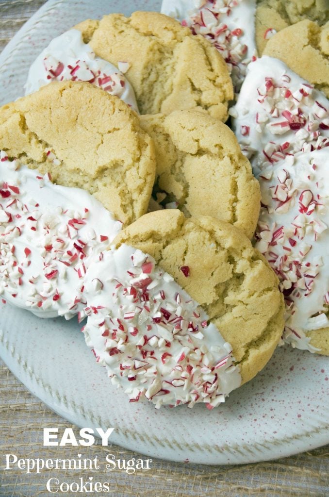 Easy Peppermint Sugar Cookies 