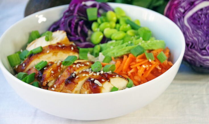 If you are looking for quick and healthy dinner ideas, this easy rice bowl recipe with chicken and edamame is just the thing you need.
