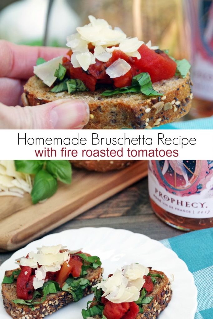 Looking for an easy appetizer recipe for your next get together? Try this homemade bruschetta recipe with fire roasted tomatoes!