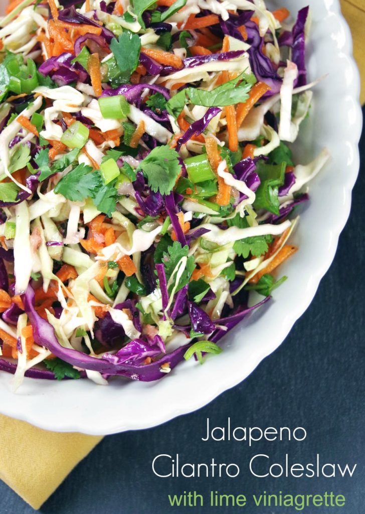 Jalapeno Cilantro Coleslaw Recipe with Lime Vinaigrette