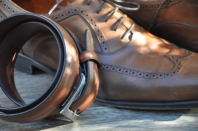 dress shoes and belt