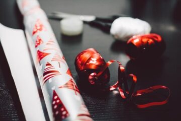organized gift wrapping supplies