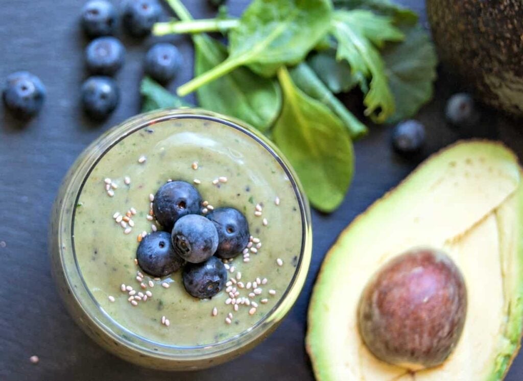 Avocado Fruit Smoothie with Blueberries