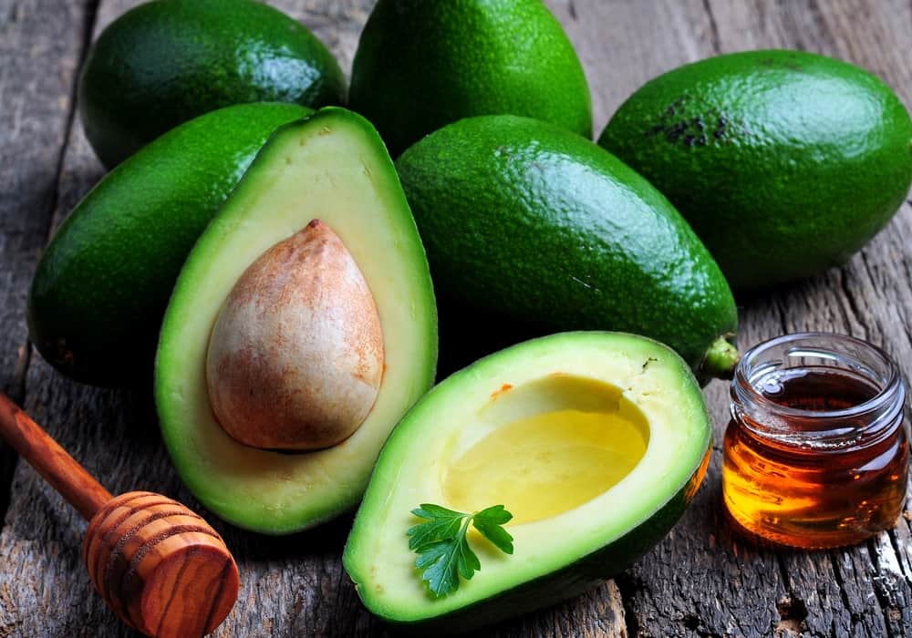 fresh avocados and honey