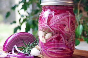 Pickled Red Onions with Rosemary and Garlic