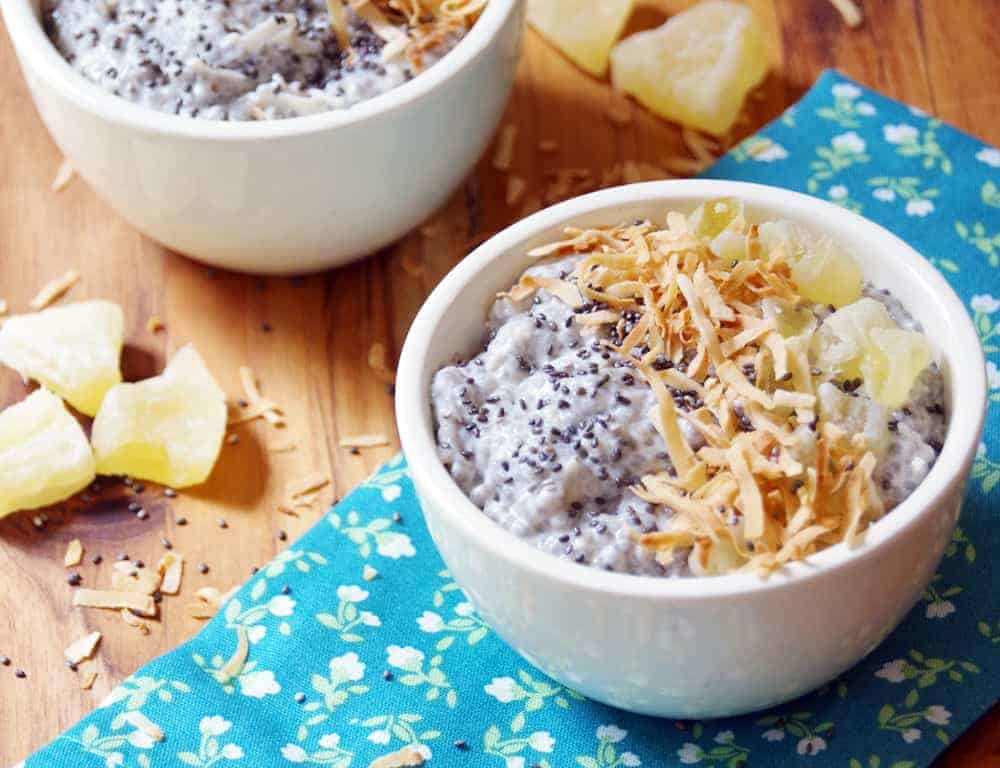 Chia Bowl with Coconut and pineapple