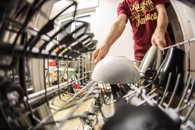 interior of dish washer