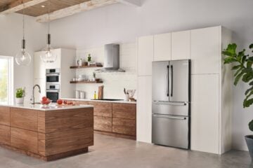 clean modern kitchen with Bosch refrigerator