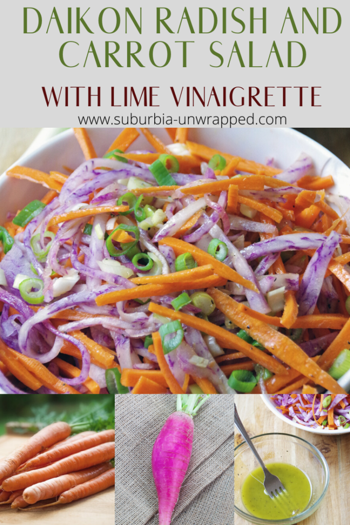 Daikon radish and Carrot Salad with lime vinaigrette