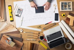 Construction engineer's desk