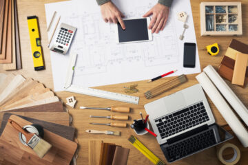 Construction engineer's desk