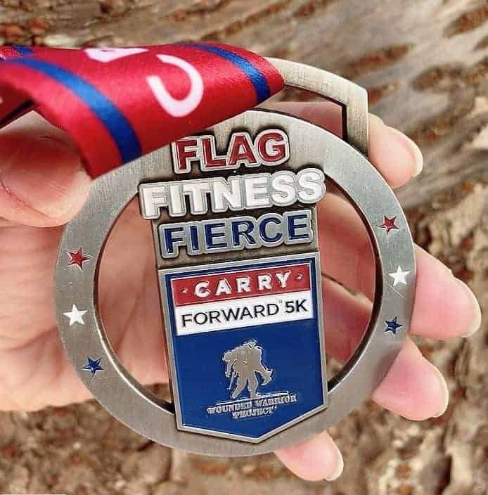 close up of a 5K for a cause medal