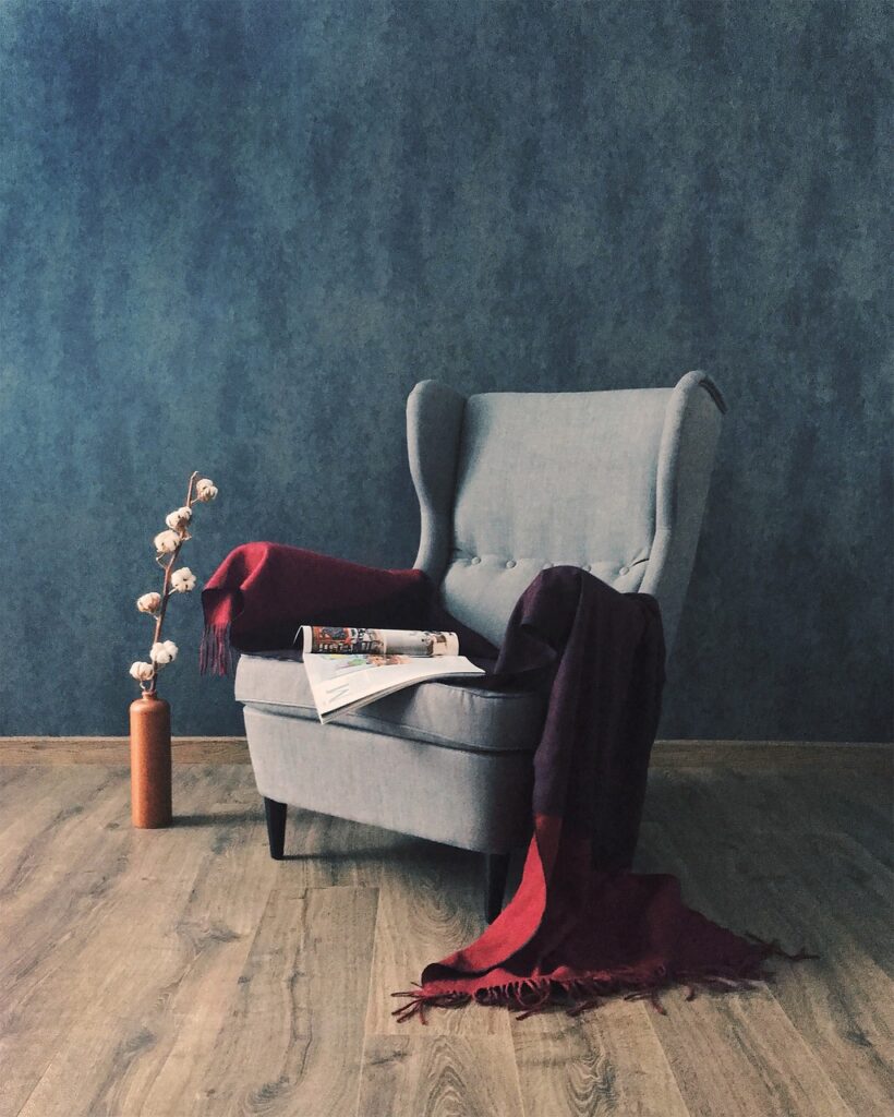 grey chair in a modern room